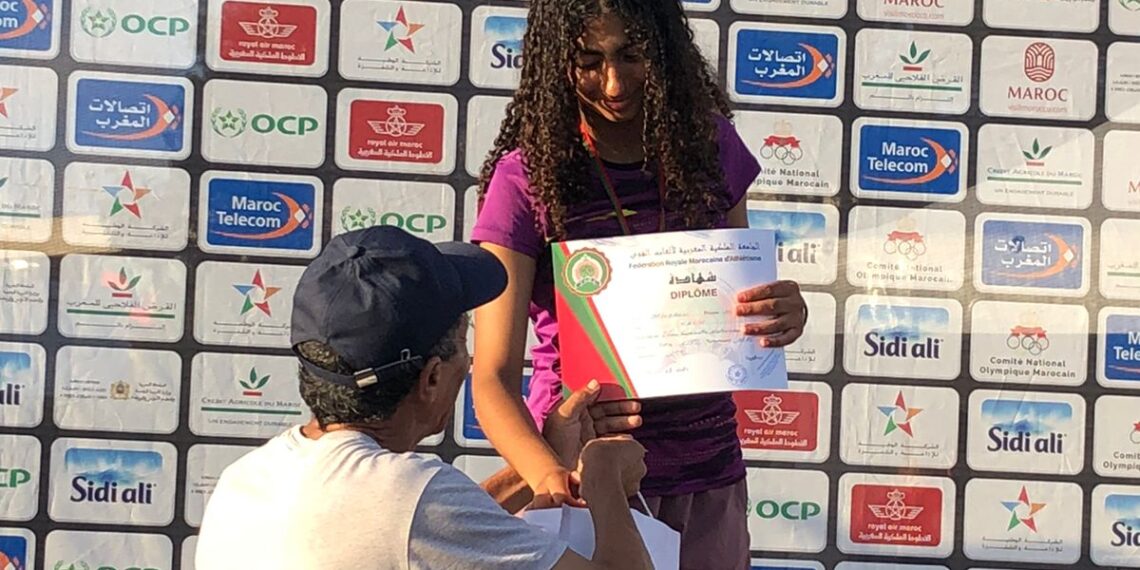 نجمة الكوكب المراكشي نهال غودريني تتوج بطلة المغرب في ألعاب القوى