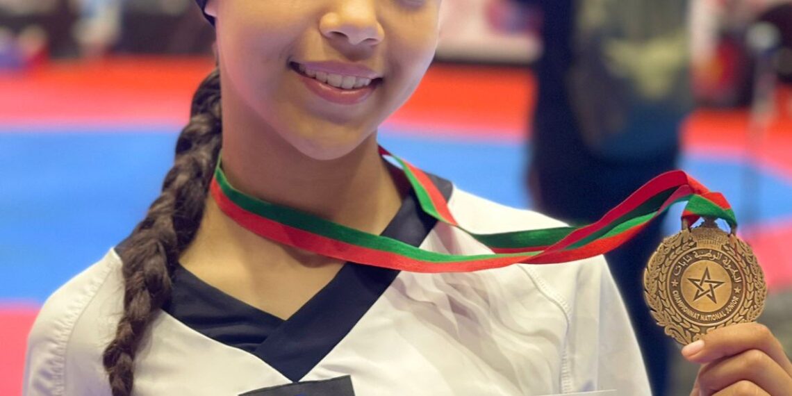 لطيفة الجواهري تعتلي منصة بطولة المغرب التيكواندو
