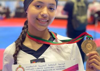 لطيفة الجواهري تعتلي منصة بطولة المغرب التيكواندو