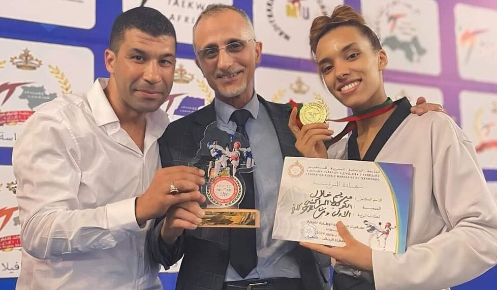للمرة الثالثة على التوالي ، نجمة الكوكب المراكشي مريم خلال بطلة للمغرب في التيكواندو