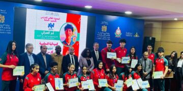 نجمة الكوكب الرياضي المراكشي لطيفة الجواهري تتوج ضمن بطلات أولمبياد التكواندو المدرسي