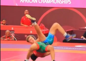 لحسن أيت العسري موه مثلت الكوكب المراكشي في بطولة أفريقيا للمصارعة